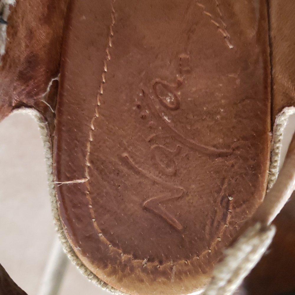 Naya For Anthropologie Espadrille Peep Toe Heels Size 8 - Picture 4 of 12